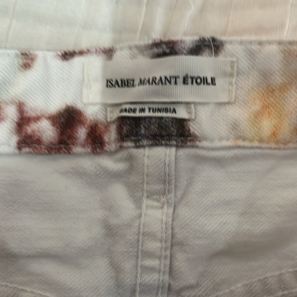 Isabel Marant Etoile Reilly Printed Slim Jeans White/Multicolored Sz 42 - Picture 9 of 12